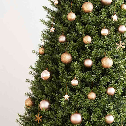 111-delige Kerstballenset polystyreen roségoud