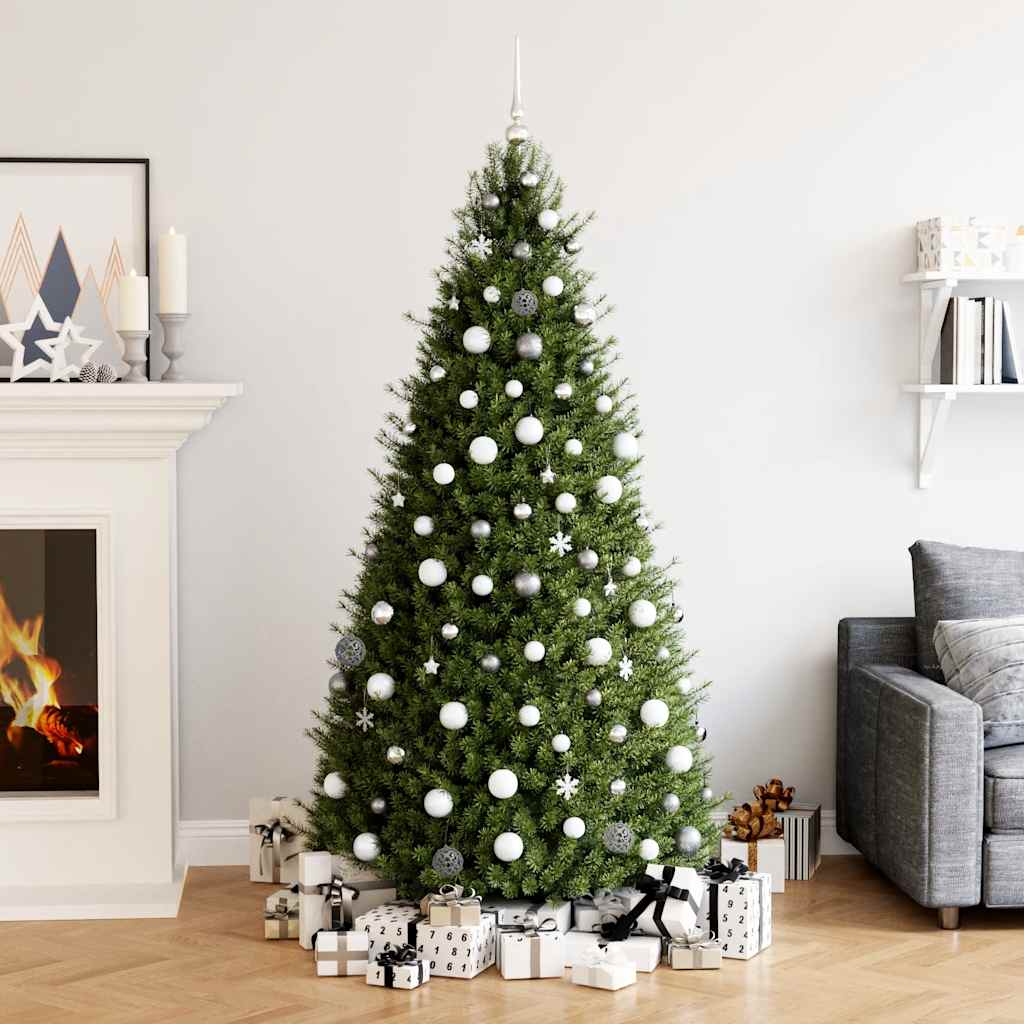 111-delige Kerstballenset polystyreen wit en grijs