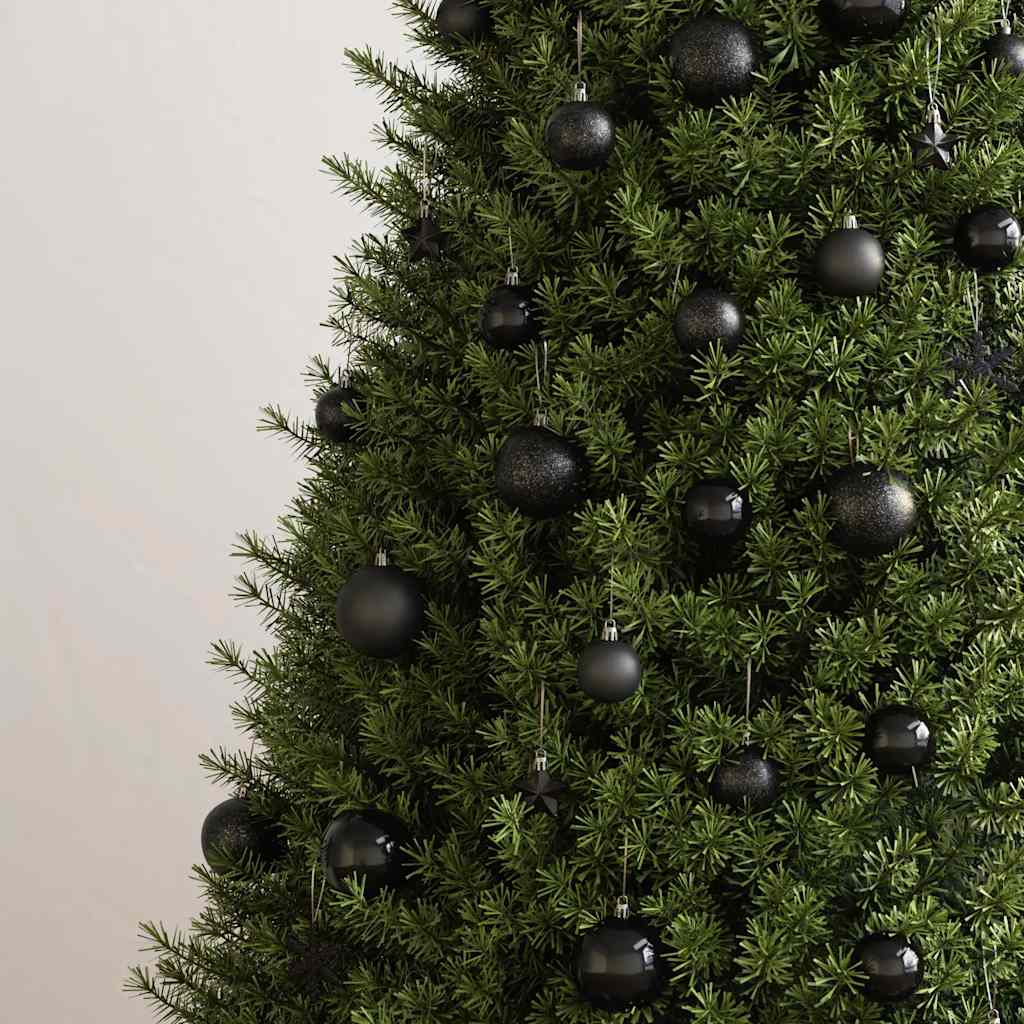 111-delige Kerstballenset polystyreen zwart