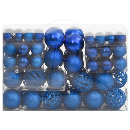 111-delige Kerstballenset polystyreen blauw