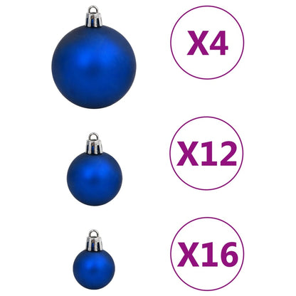 111-delige Kerstballenset polystyreen blauw