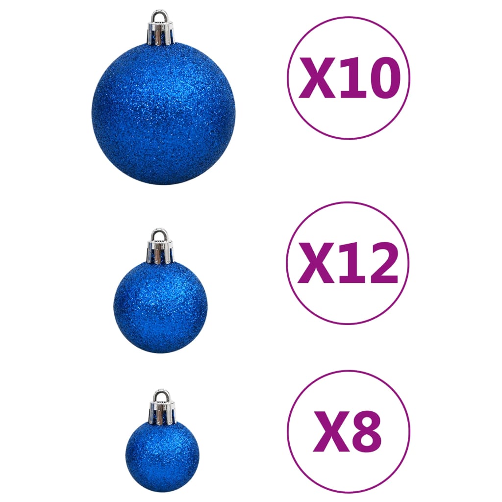 111-delige Kerstballenset polystyreen blauw