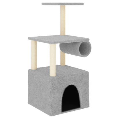 Cat furniture with sisal scratching posts 109.5 cm light gray
