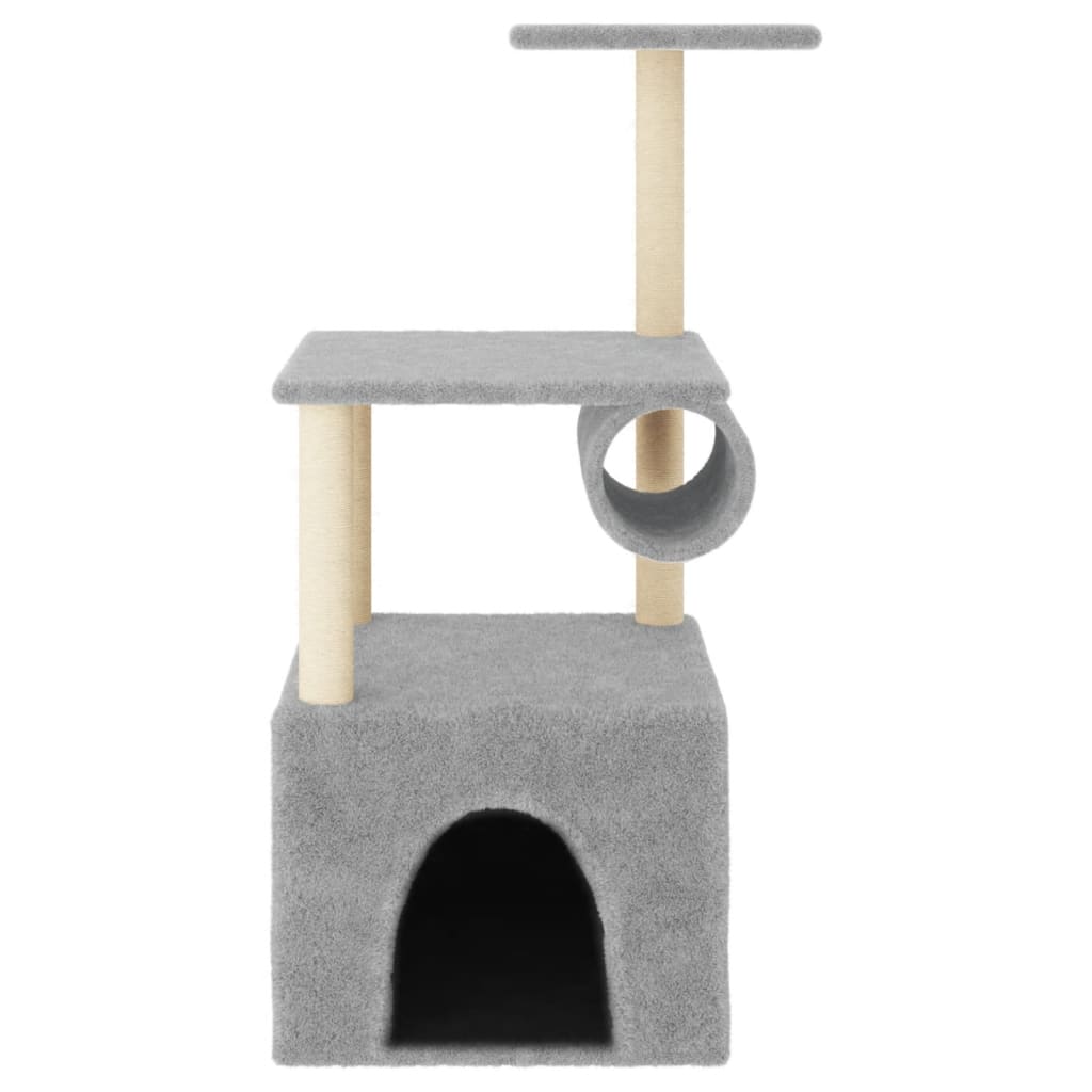 Cat furniture with sisal scratching posts 109.5 cm light gray