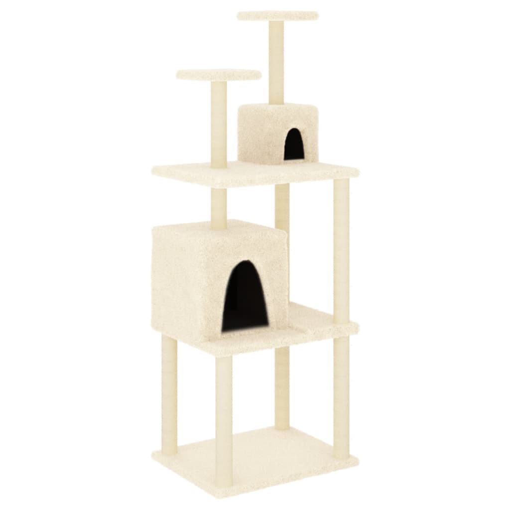 Cat furniture with sisal scratching posts 167 cm cream-colored