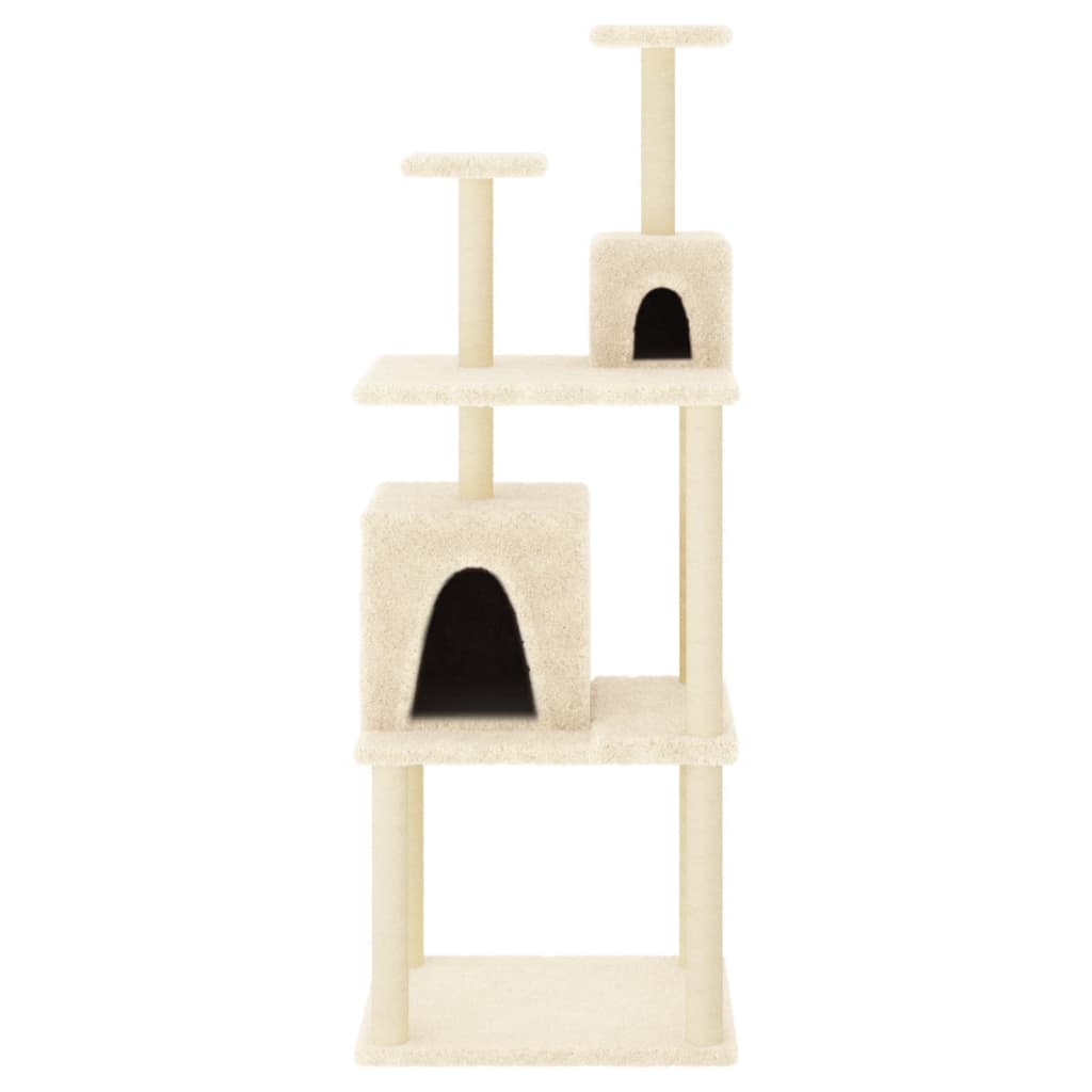Cat furniture with sisal scratching posts 167 cm cream-colored