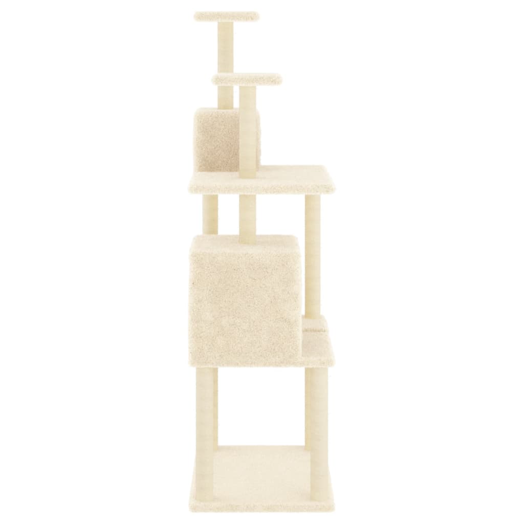 Cat furniture with sisal scratching posts 167 cm cream-colored