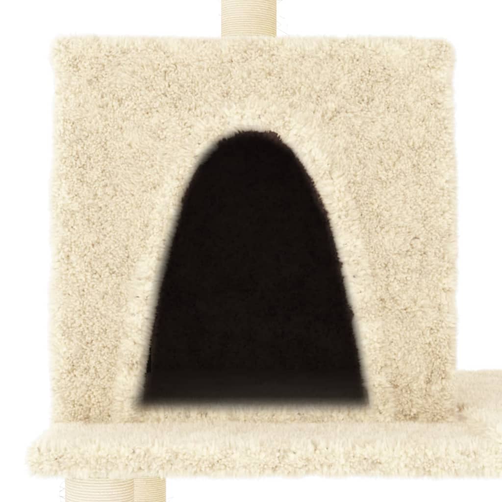 Cat furniture with sisal scratching posts 167 cm cream-colored
