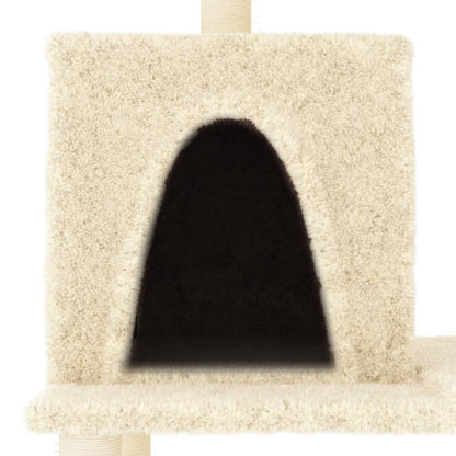 Cat furniture with sisal scratching posts 167 cm cream-colored