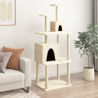 Cat furniture with sisal scratching posts 167 cm cream-colored