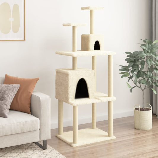 Cat furniture with sisal scratching posts 167 cm cream-colored