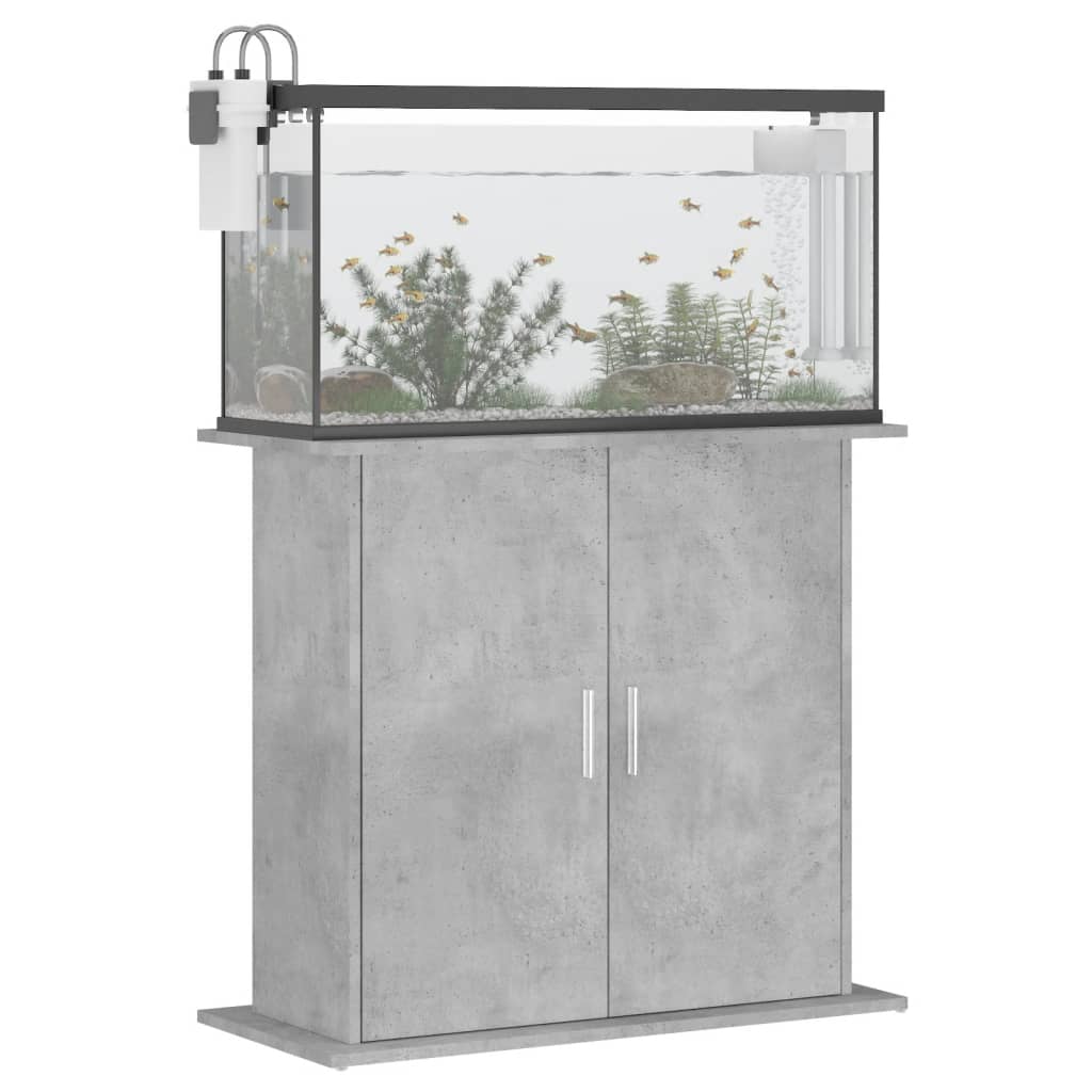 Aquariumstandaard Betongrijs 81x36x73 cm Bewerkt hout