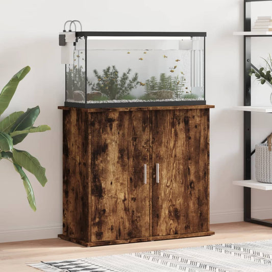 Aquarium stand 81x36x73 cm processed wood smoked oak color