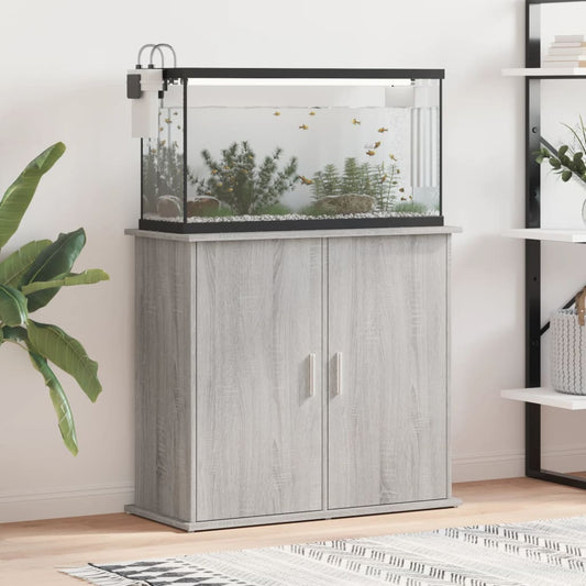 Aquarium stand 81x36x73 cm processed wood gray sonoma oak