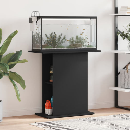 Aquarium stand 75x36x72.5 cm processed wood black