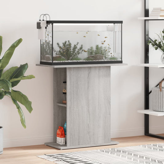 Aquarium stand 75x36x72.5 cm processed wood gray sonoma