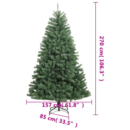 Kunstkerstboom met scharnieren en standaard 270 cm groen
