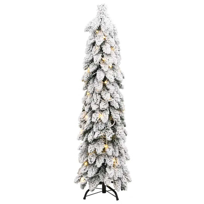 Kunstkerstboom met verlichting en sneeuw 60 LED's 120 cm
