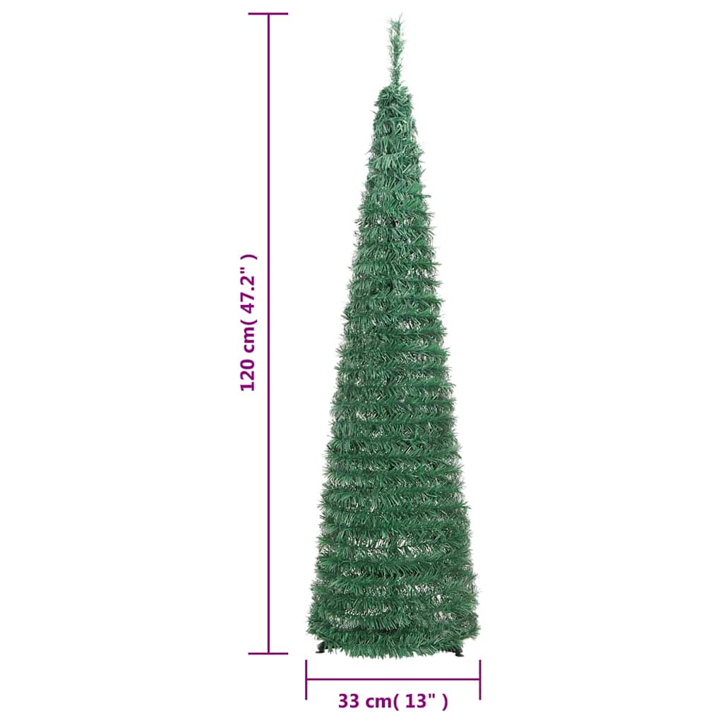 Kunstkerstboom pop-up 50 LED's 120 cm groen
