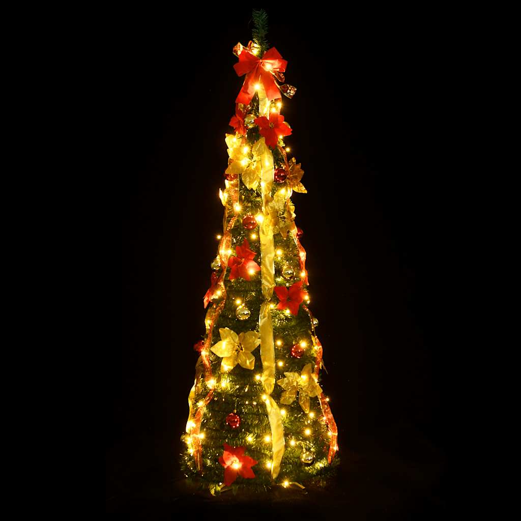 Kunstkerstboom pop-up 100 LED's 150 cm groen
