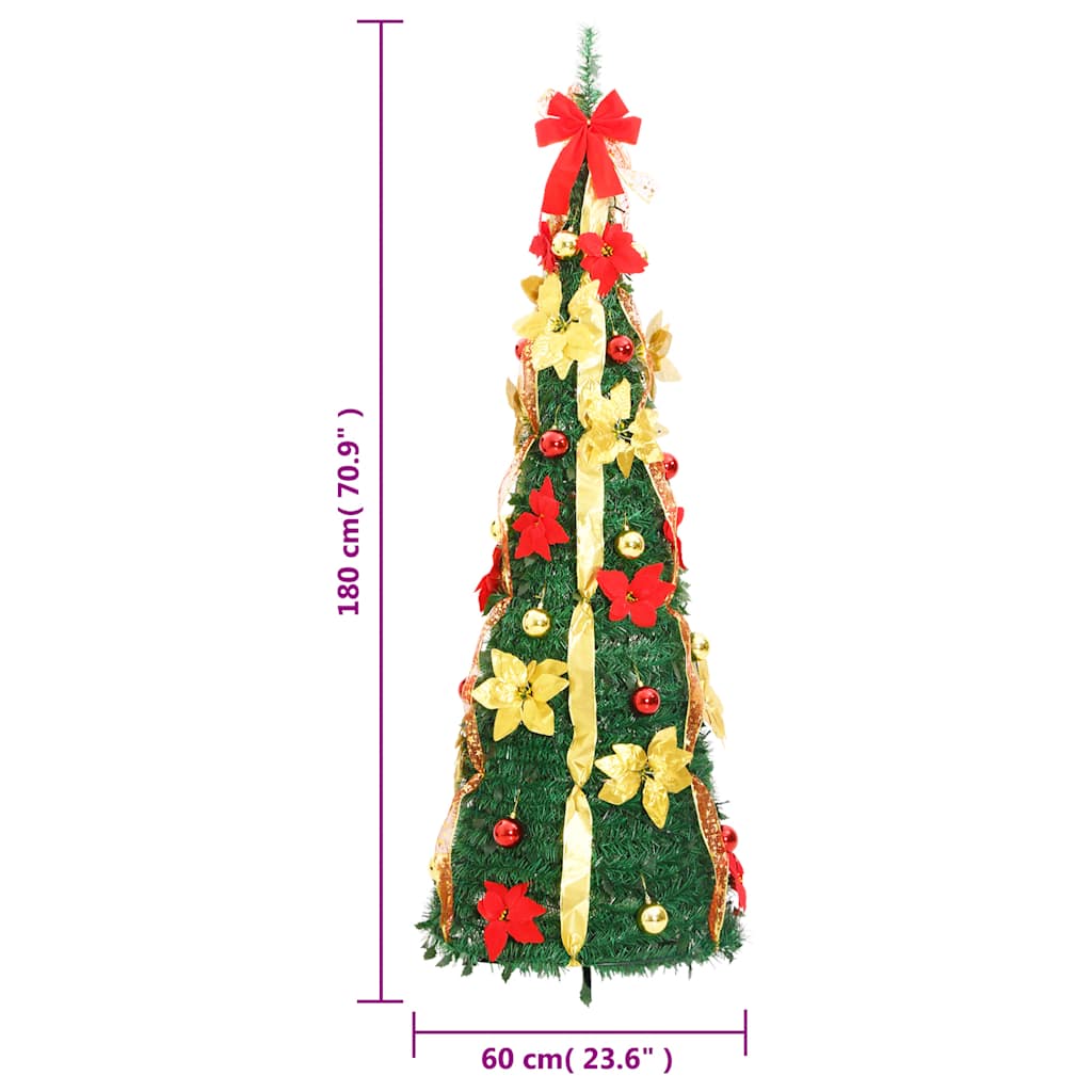 Kunstkerstboom pop-up 150 LED's 180 cm groen
