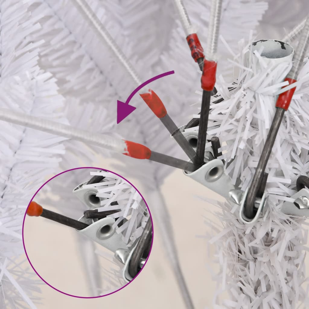 Kunstkerstboom met scharnieren met standaard 270 cm wit