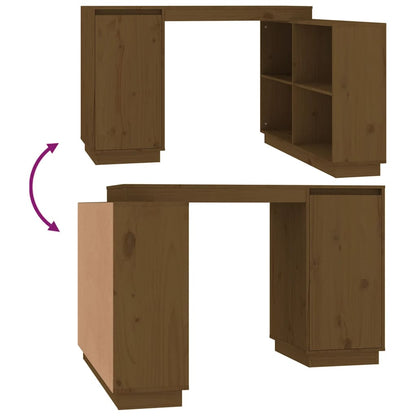 Desk 110x50x75 cm solid pine wood honey brown