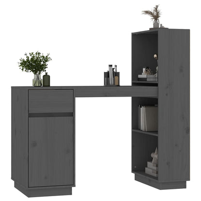 Desk 110x53x117 cm solid pine wood grey