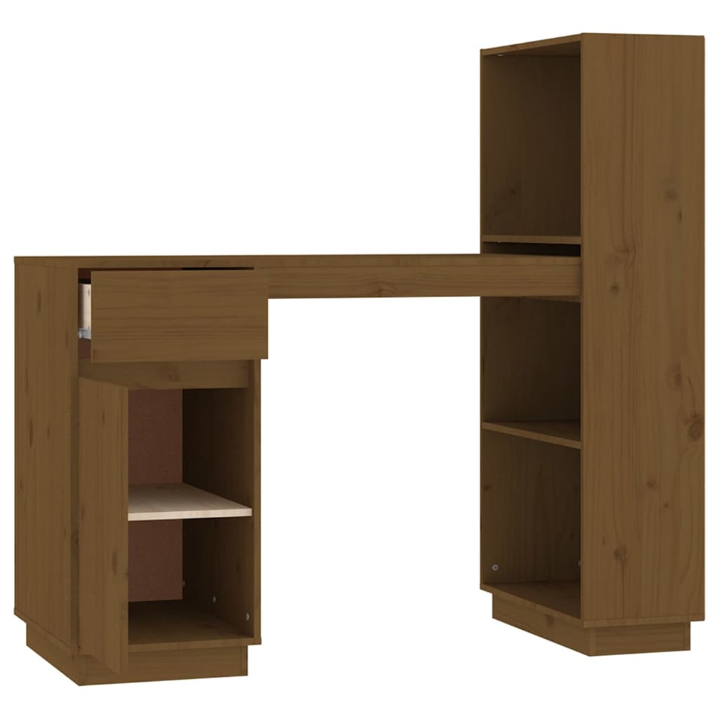 Desk 110x53x117 cm solid pine wood honey brown
