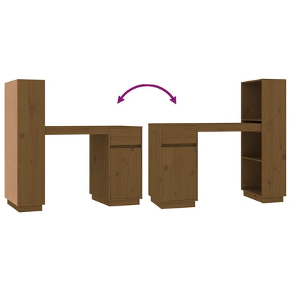 Desk 110x53x117 cm solid pine wood honey brown