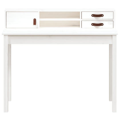 Bureau 110x50x93 cm massief grenenhout wit