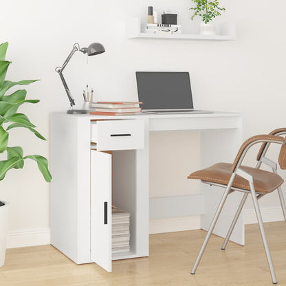 Desk 100x49x75 cm processed wood white
