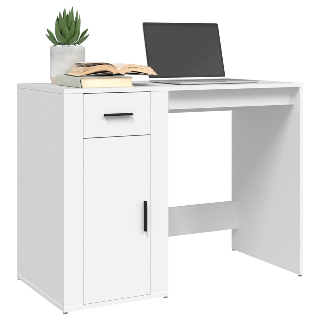 Desk 100x49x75 cm processed wood white