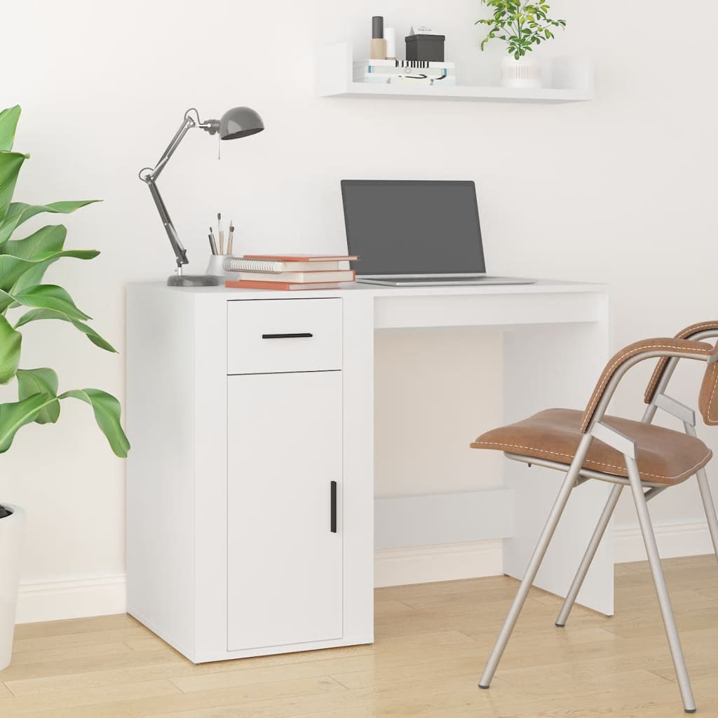 Desk 100x49x75 cm processed wood white