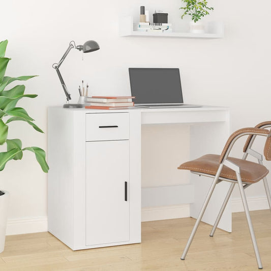 Desk 100x49x75 cm processed wood white