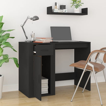 Desk 100x49x75 cm processed wood black