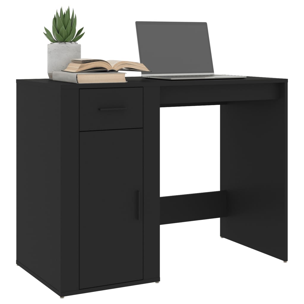 Desk 100x49x75 cm processed wood black