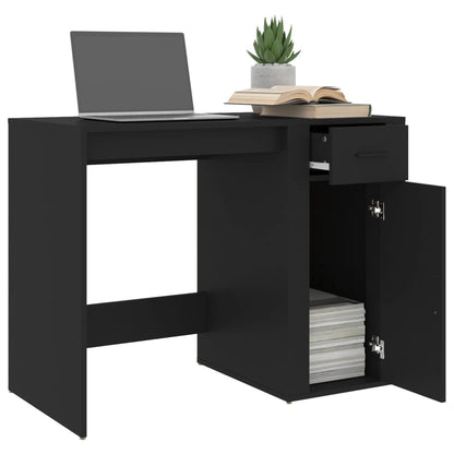 Desk 100x49x75 cm processed wood black