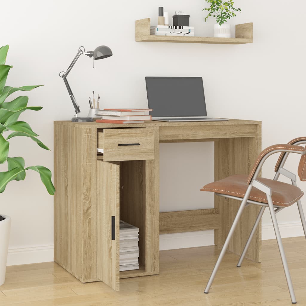 Desk 100x49x75 cm processed wood sonoma oak color
