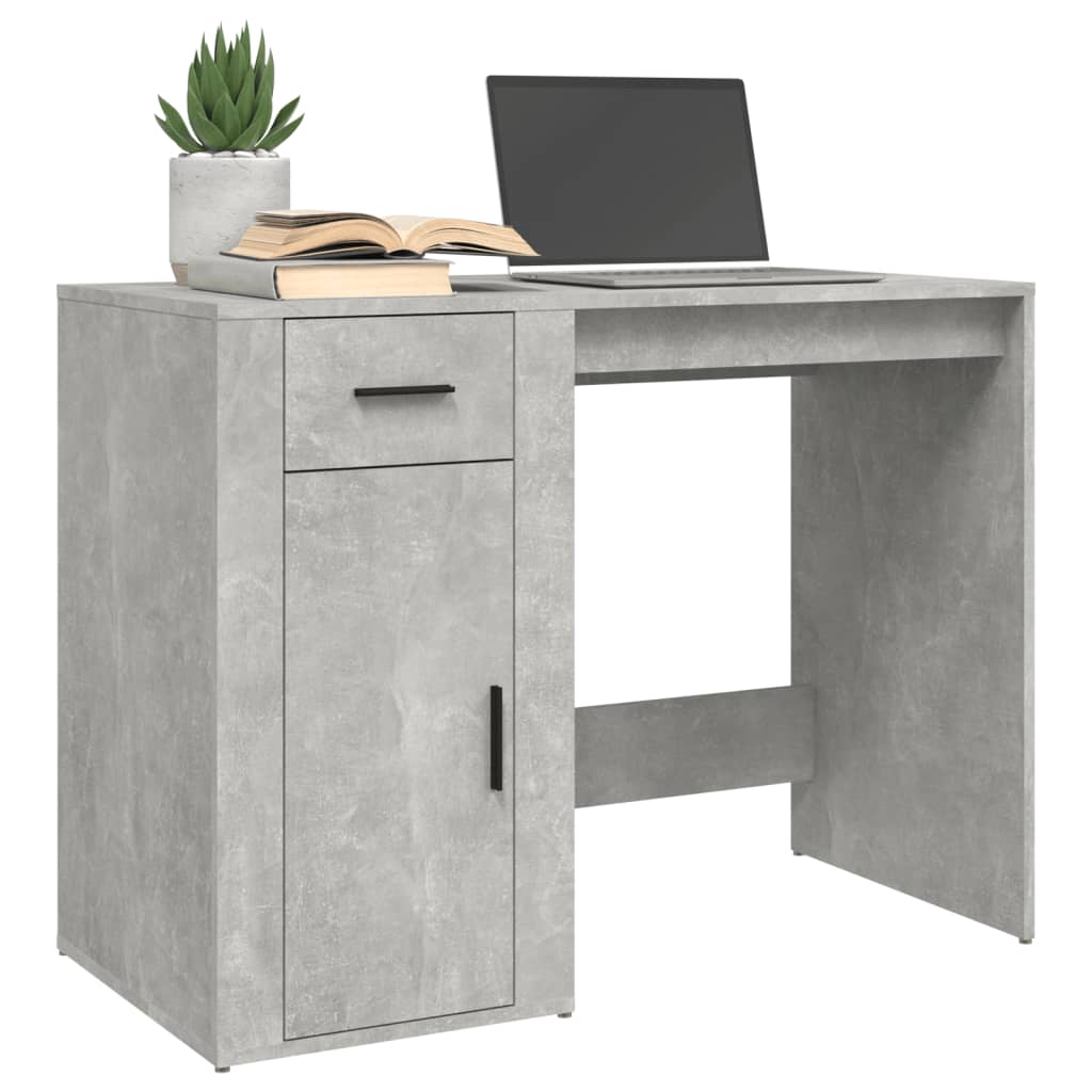Bureau 100x49x75 cm bewerkt hout betongrijs