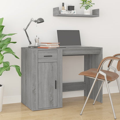Desk 100x49x75 cm processed wood gray sonoma oak color
