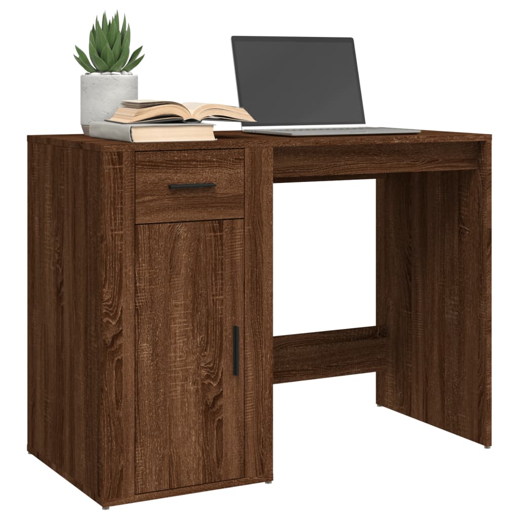 Bureau 100x49x75 cm bewerkt hout bruin eikenkleur