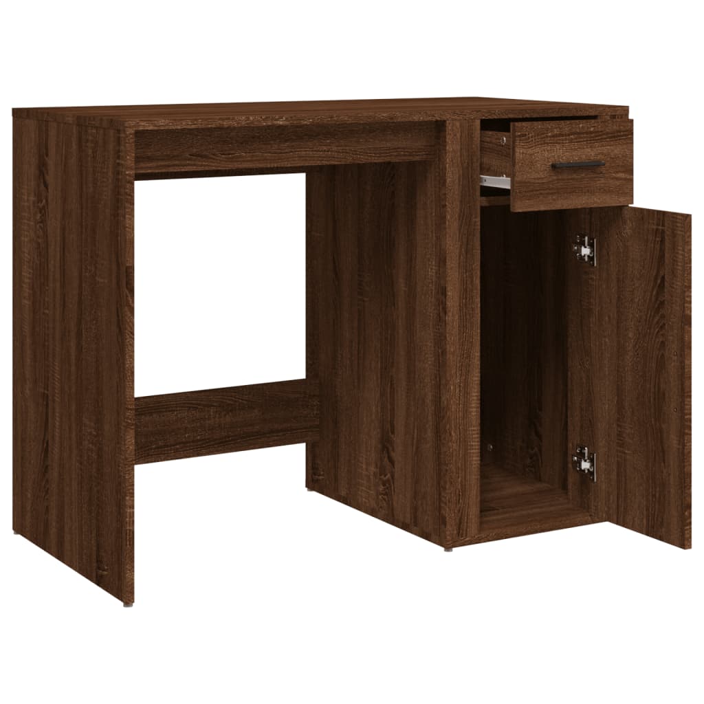 Bureau 100x49x75 cm bewerkt hout bruin eikenkleur
