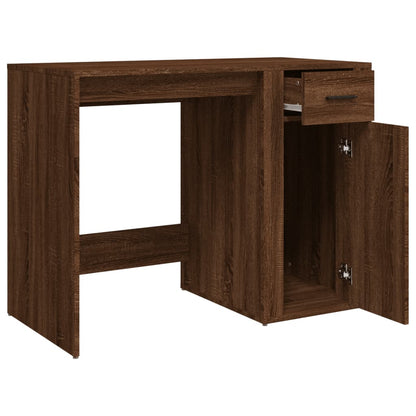 Bureau 100x49x75 cm bewerkt hout bruin eikenkleur