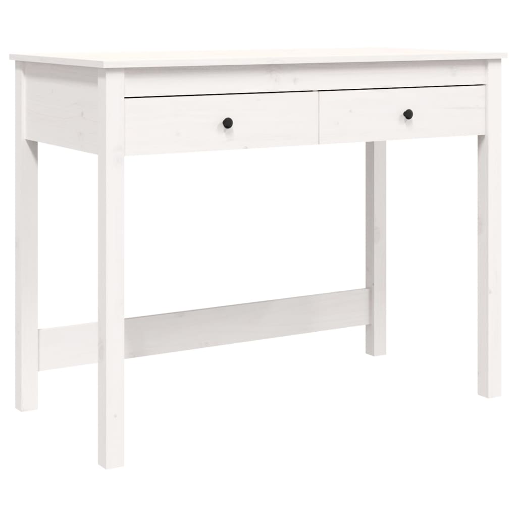 Desk with drawers 100x50x78 cm solid pine wood white