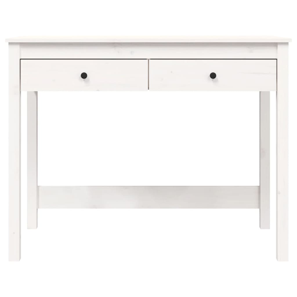 Desk with drawers 100x50x78 cm solid pine wood white