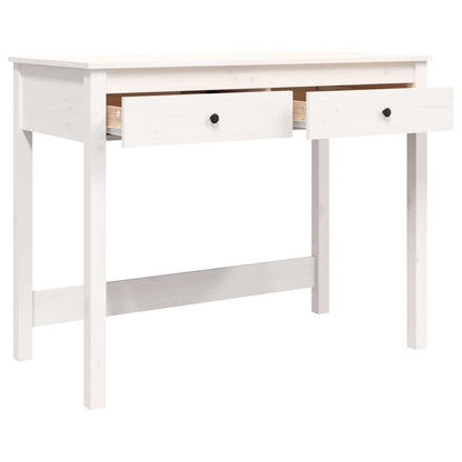 Desk with drawers 100x50x78 cm solid pine wood white