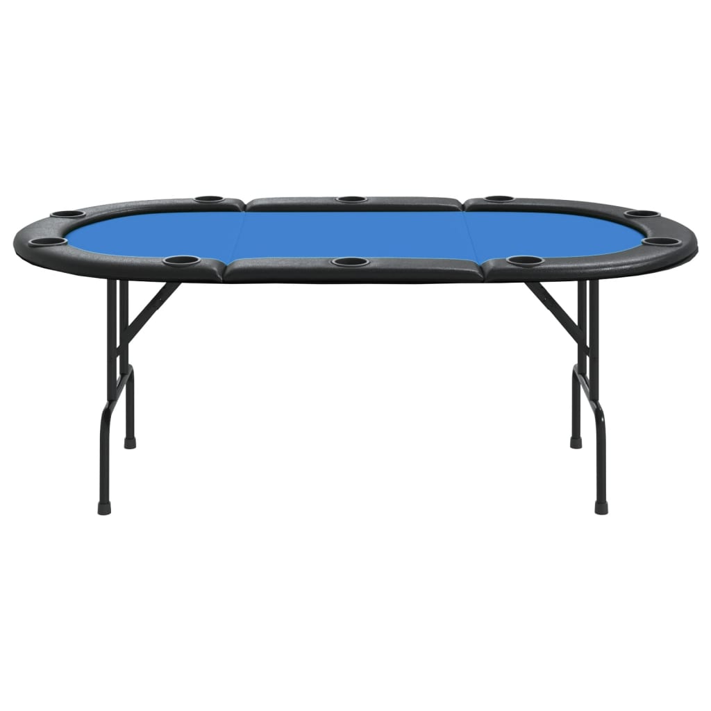 Poker table for 10 players foldable 206x106x75 cm blue