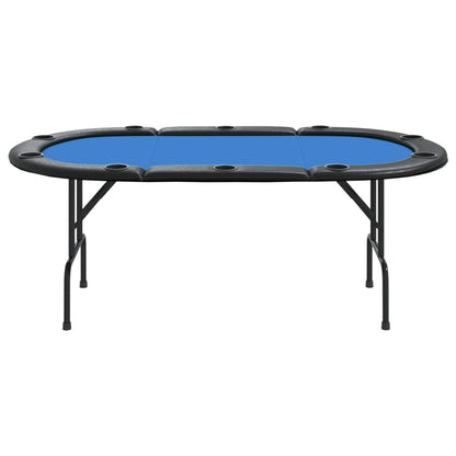 Poker table for 10 players foldable 206x106x75 cm blue