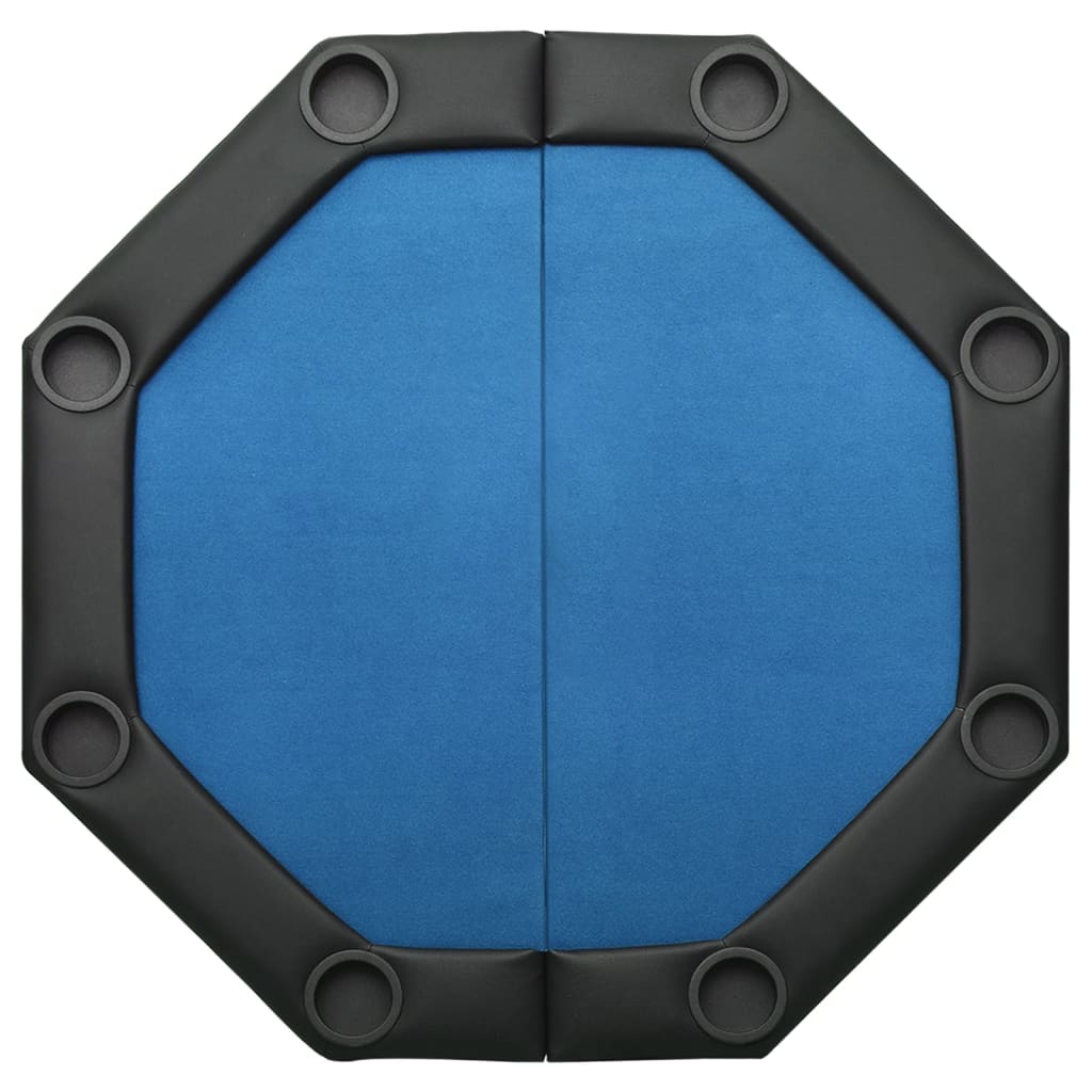 Poker table top for 8 players foldable 108x108x75 cm blue